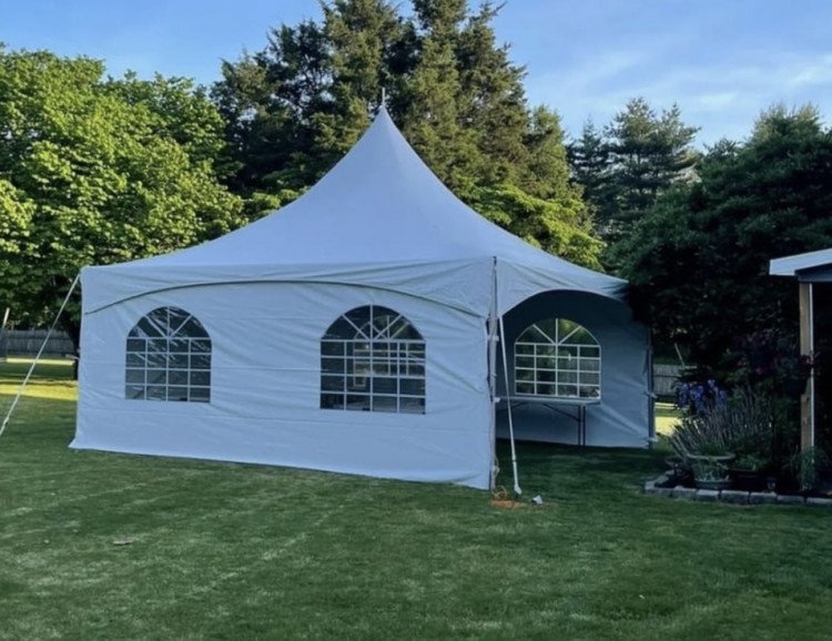 Tent - 20’ x 20’ High Peak Frame Tent with Side Walls