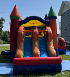 IMG 2908 1752335052 Rainbow Bounce House Double Slide Combo